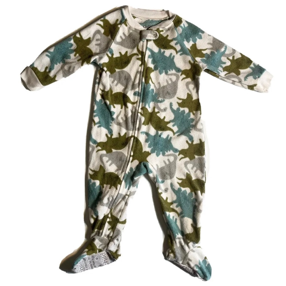 Carters 12M Baby Boy Sleep N Play Zip Footed Pajamas Fleece Dino Child of Mine